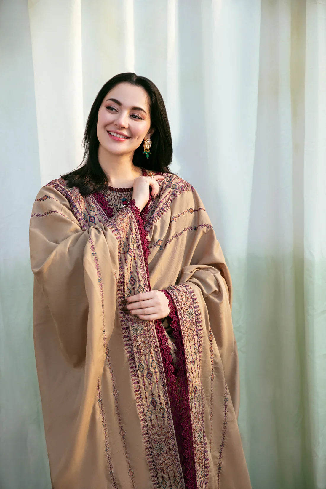 FLORENT-3PC DHANAK EMBROIDERED SUIT LEH-4148