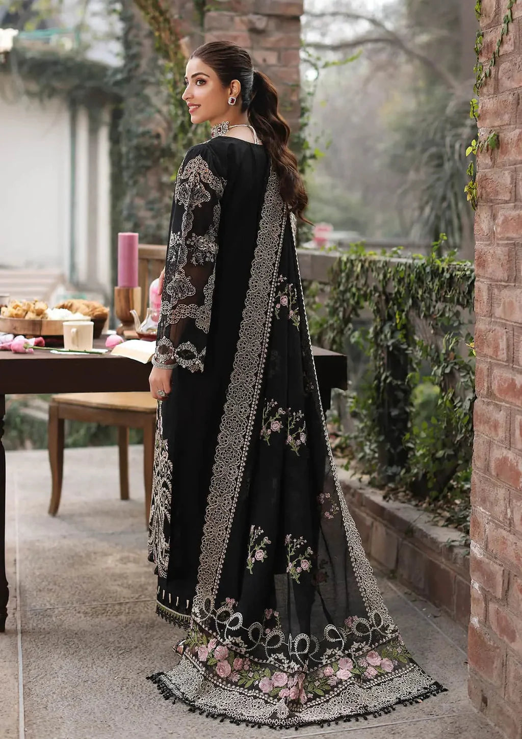 ASIM JOFA-3PC DHANAK EMBROIDERED SUIT-NEL 4426