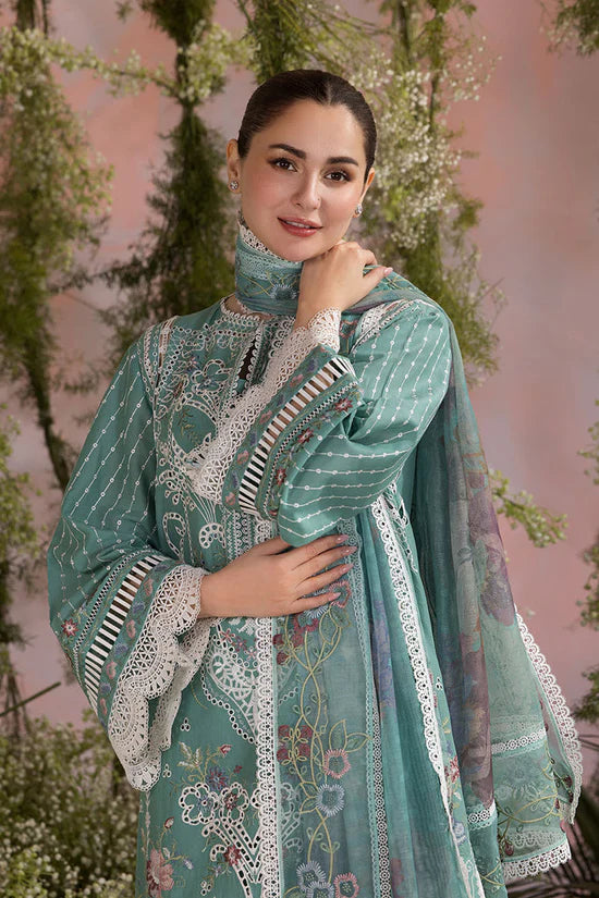 SOBIA NAZIR-3PC LAWN CHIKAN EMBROIDERED SUIT-NEL4017
