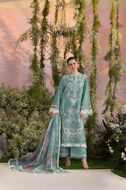 SOBIA NAZIR-3PC LAWN CHIKAN EMBROIDERED SUIT-NEL4017