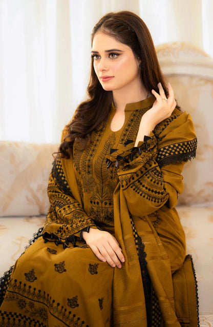 LIBASS-3PC STITCHED DHANAK EMBROIDERED SUIT NEL-01