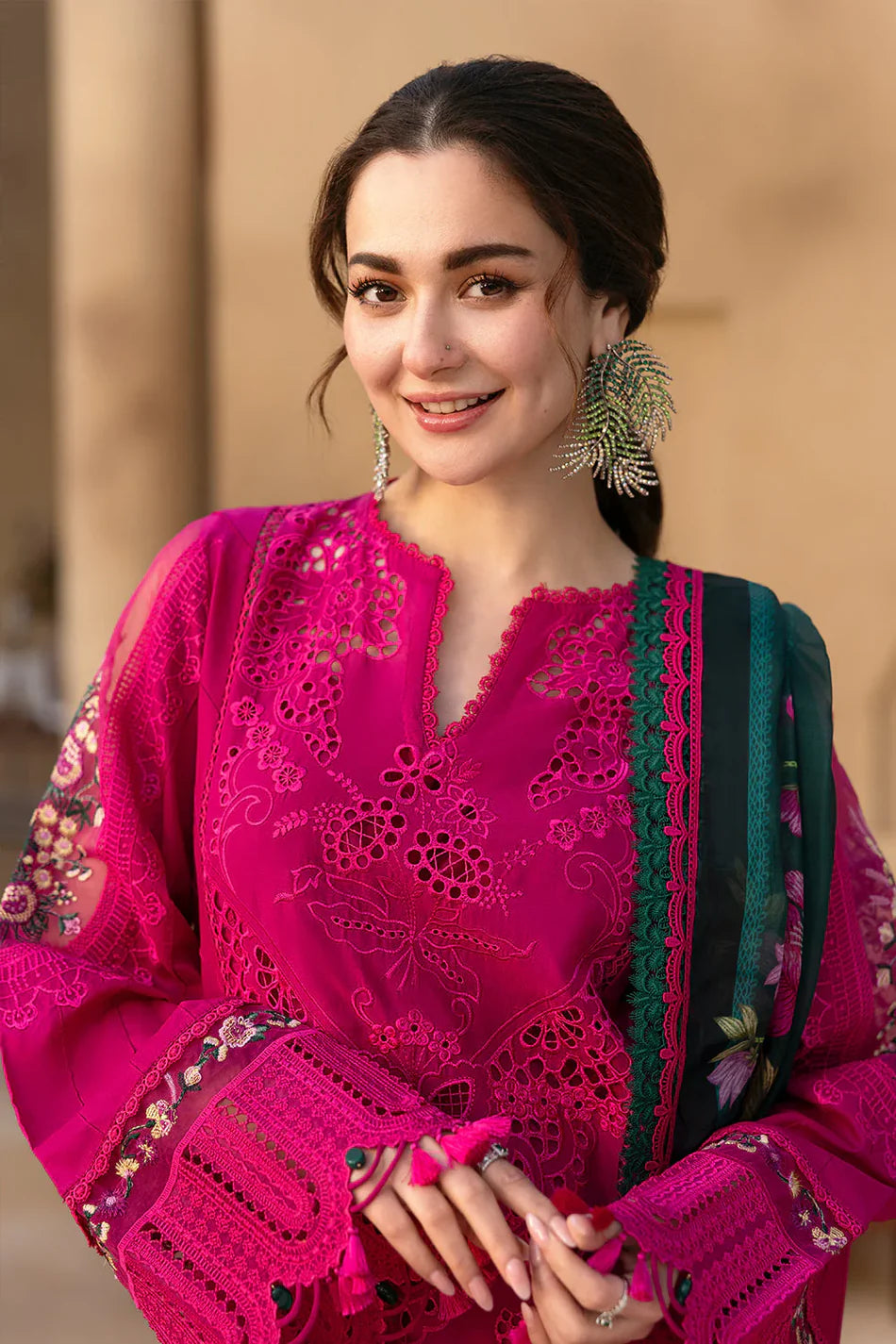JADE-3PC LAWN CHIKANKARI EMBROIDERED SUIT-NEL-4015
