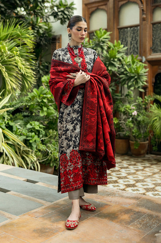 ZAINAB CHOTTANI-3PC LAWN EMBROIDERED PRINTED SUIT-NEL-344