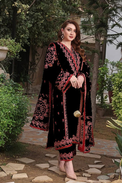 ASIM JOFA-3PC DHANAK EMBROIDERED SUIT NEL-545