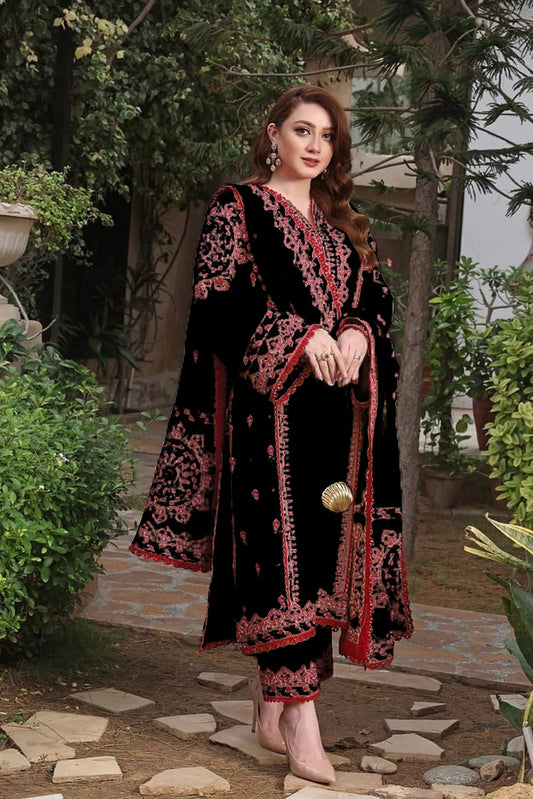 ASIM JOFA-3PC DHANAK EMBROIDERED SUIT NEL-545