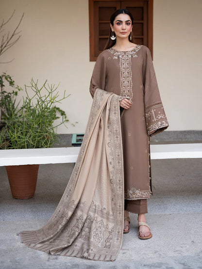 IZEL-3PC DHANAK EMBROIDERED SUIT LEH-4388