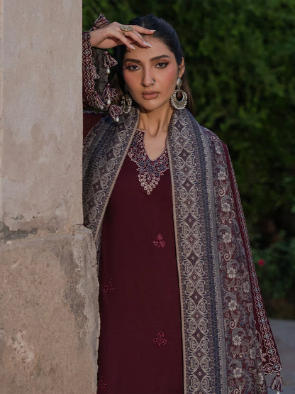 IZEL-3PC DHANAK EMBROIDERED SUIT LEH-4364