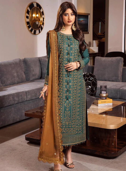 ASIM JOFA-3PC DHANAK EMBROIDERED SUIT NEH-4153