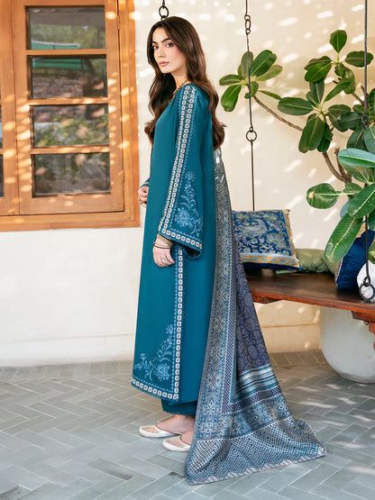 IZEL-3PC DHANAK EMBROIDERED SUIT LEH-4387