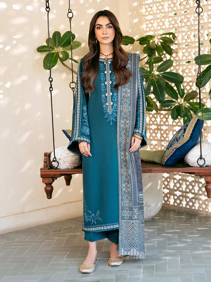 IZEL-3PC DHANAK EMBROIDERED SUIT LEH-4387