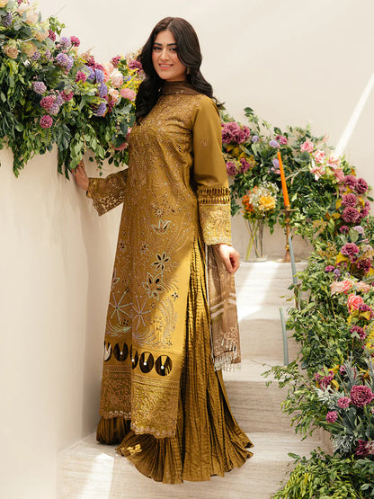 MAHNUR-3PC LAWN LASEWORK EMB SUIT-NEL-4018
