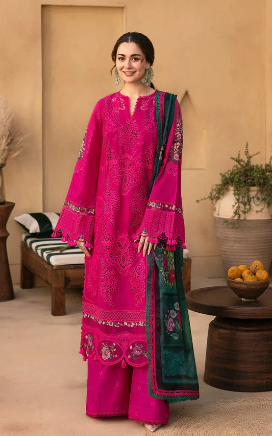 JADE-3PC LAWN CHIKANKARI EMBROIDERED SUIT-NEL-4015
