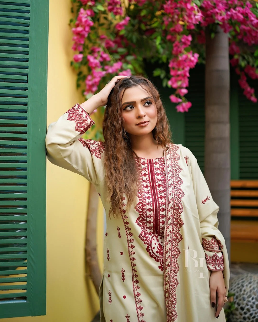 ASIM JOFA STITCHED-3PC DHANAK EMBROIDERED SUIT NEH-02