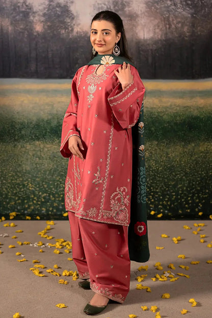 URGE-3PC DHANAK EMBROIDERED SUIT LEH-4203