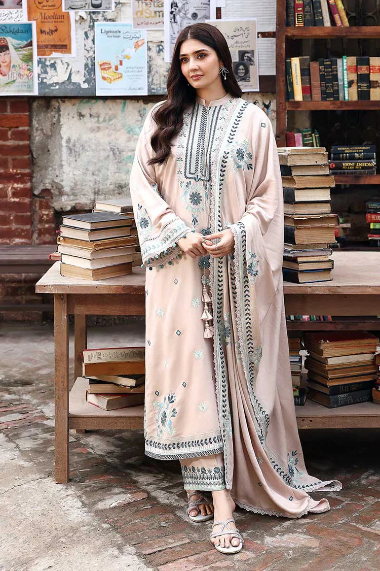 CROSS STITCH-3PC KARANDI EMBROIDERED SUIT LEH-4368