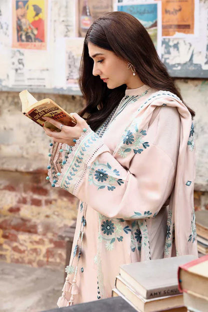 CROSS STITCH-3PC KARANDI EMBROIDERED SUIT NEH-4368