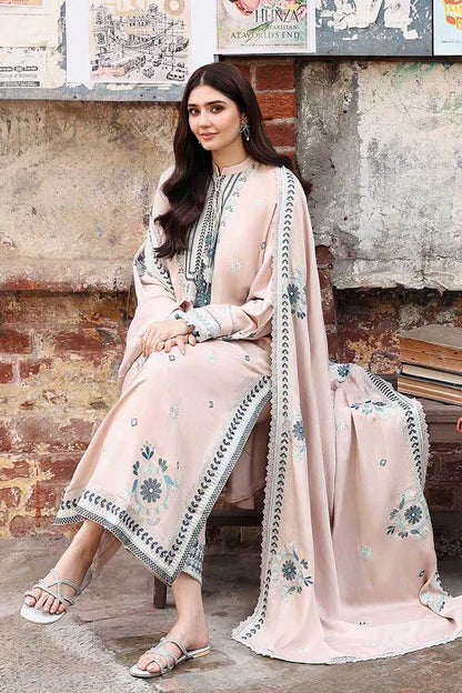 CROSS STITCH-3PC KARANDI EMBROIDERED SUIT LEH-4368