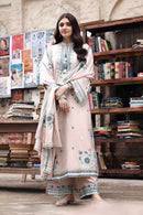 CROSS STITCH-3PC KARANDI EMBROIDERED SUIT NEL-265