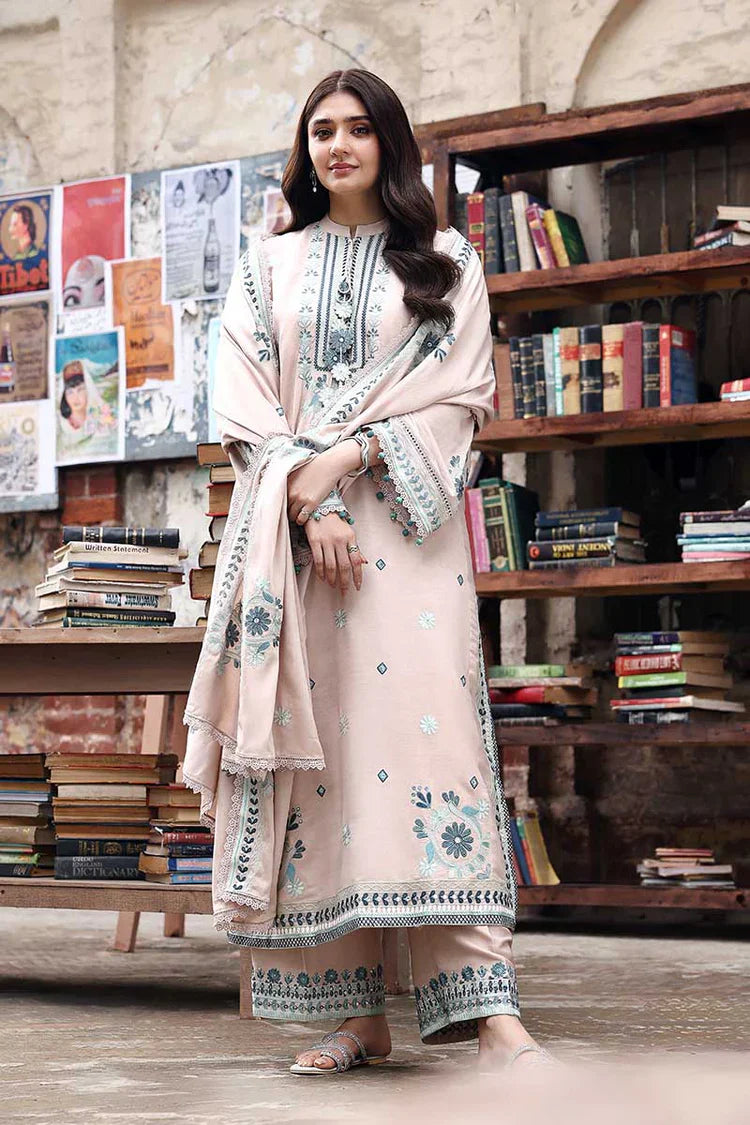 CROSS STITCH-3PC KARANDI EMBROIDERED SUIT NEH-4368