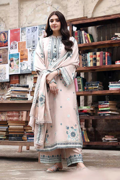 CROSS STITCH-3PC KARANDI EMBROIDERED SUIT NEH-4368