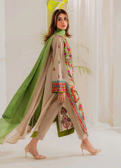 VINTAGE-3PC LAWN EMBROIDERED SUIT-NEL-890