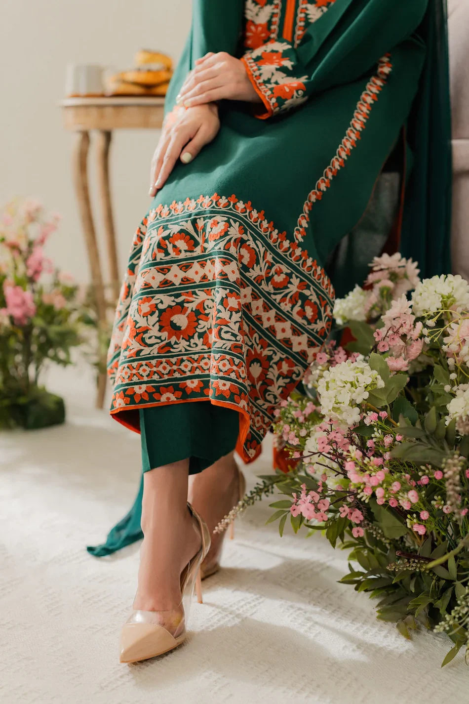 VINTAGE-3PC DHANAK EMBROIDERED SUIT LEH-4248