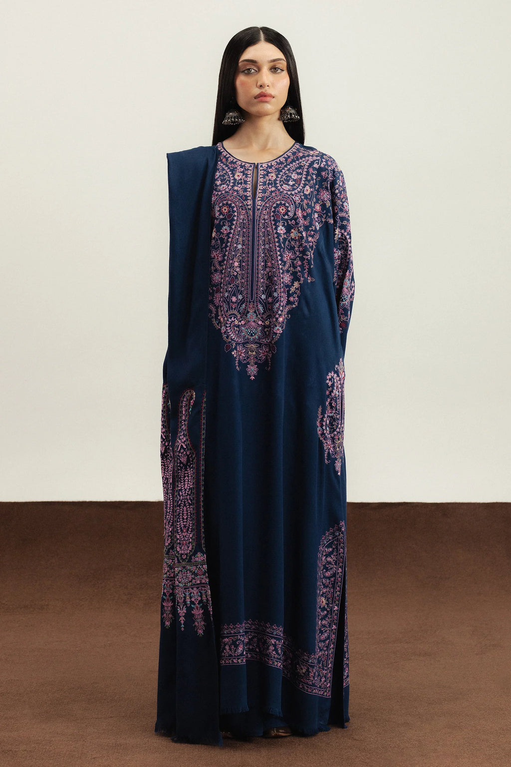 ZARA SHAH JAHAN-3PC LAWN EMBROIDERED SUIT-NEL-789
