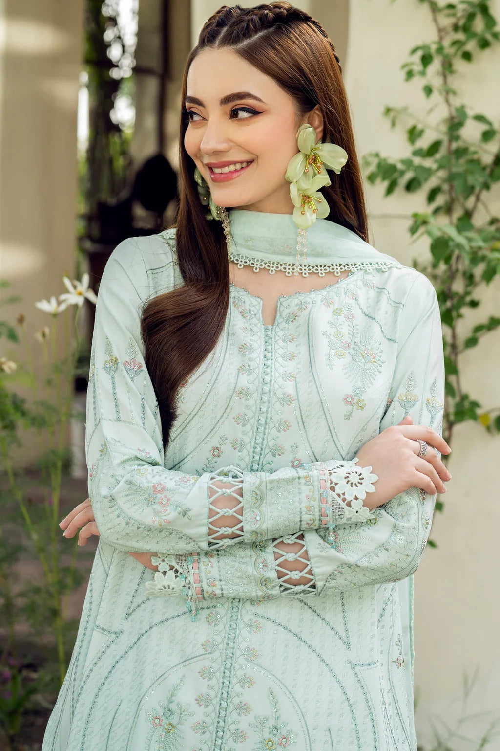 JAZMIN-3PC LAWN EMBROIDERED SUIT-NEL-4019