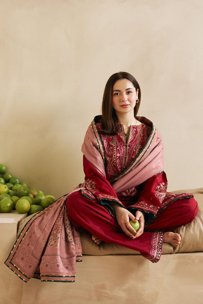 ZARA SHAHJAHAN-3PC DHANAK EMBROIDERED SUIT NEH-4042