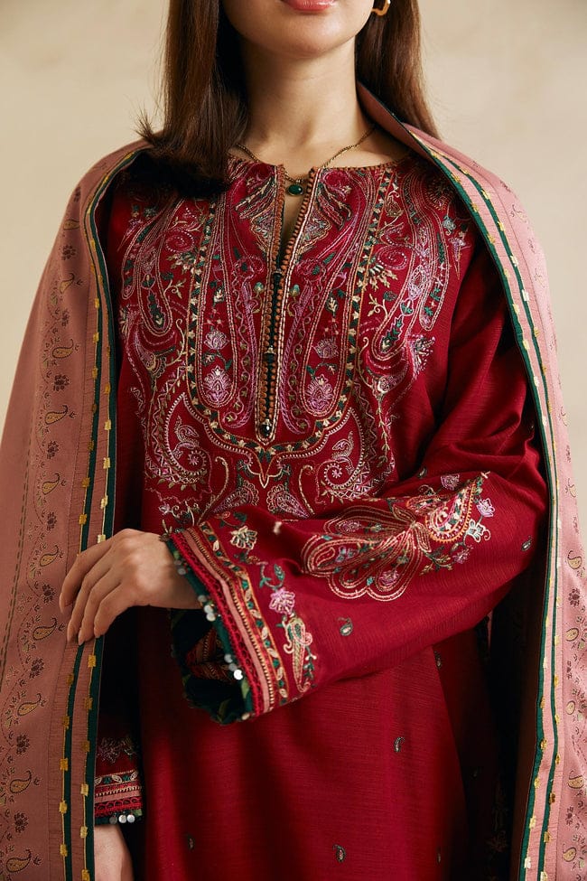 ZARA SHAHJAHAN-3PC DHANAK EMBROIDERED SUIT NEH-4042
