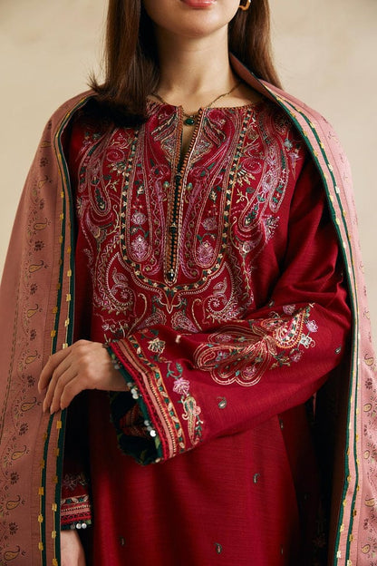 ZARA SHAHJAHAN-3PC DHANAK EMBROIDERED SUIT NEH-4042