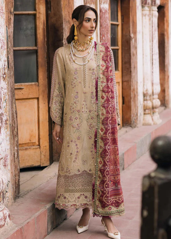 NUREH-3PC DHANAK EMBROIDERED SUIT NEL-760