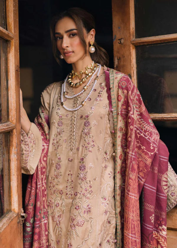 NUREH-3PC DHANAK EMBROIDERED SUIT NEL-760