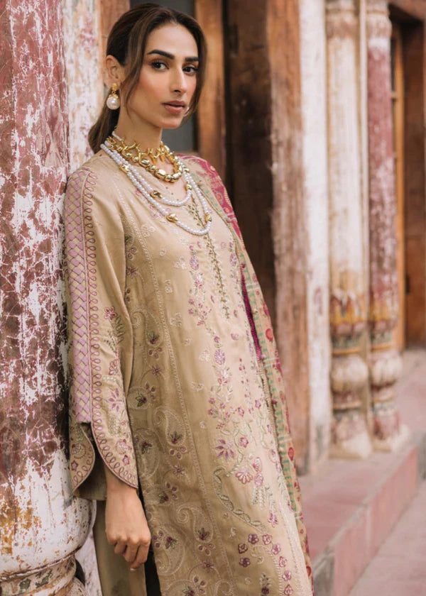 NUREH-3PC DHANAK EMBROIDERED SUIT NEL-760