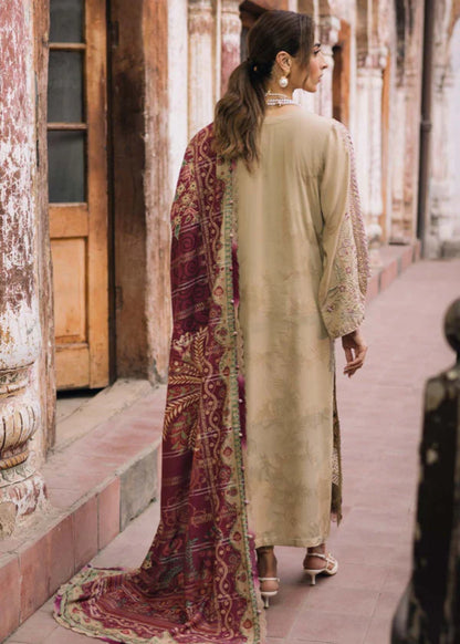 NUREH-3PC DHANAK EMBROIDERED SUIT NEL-760