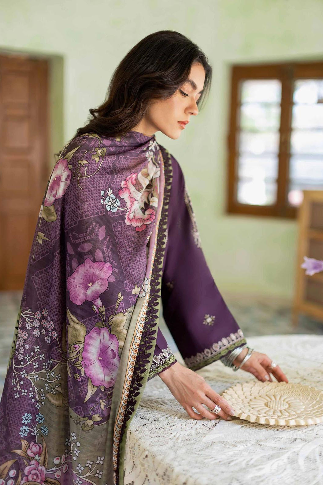 JAZMIN-3PC LAWN EMBROIDERED SUIT-LEH-4006