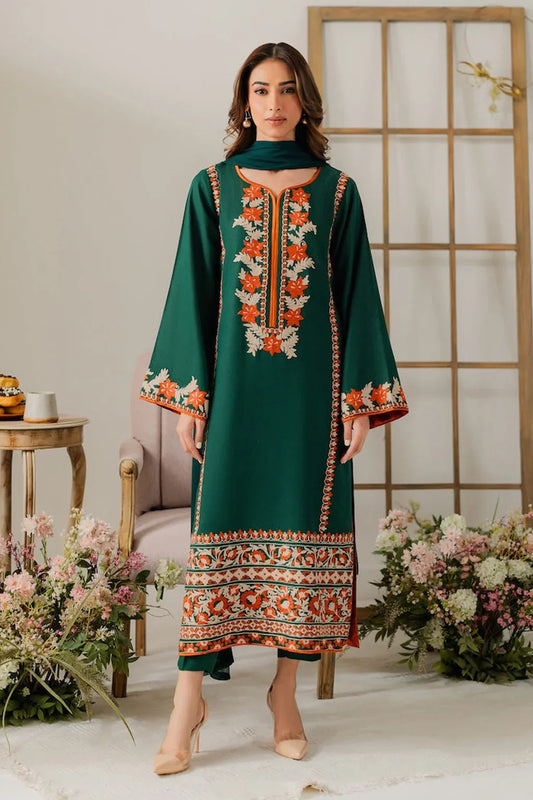 VINTAGE-3PC DHANAK EMBROIDERED SUIT LEH-4248